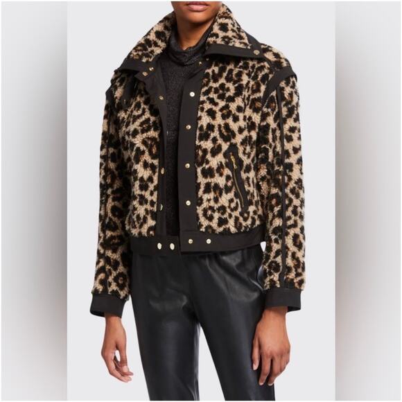Veronica Beard Jackets & Blazers - Veronica Beard Anita Sherpa faux-fur Bomber jacket in leopard print Size Small